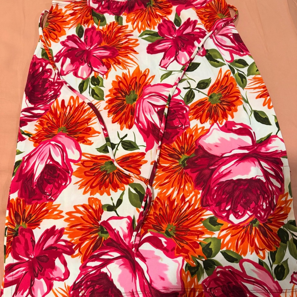 Wet Seal Floral Midi Skirt - Pink, Orange, Green